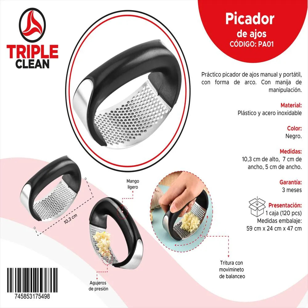 Picador Ajo Triturador Manual De Acero